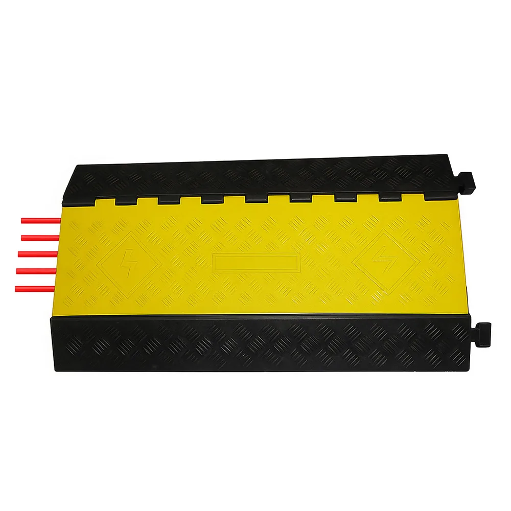 MASSCP-5-RUBBER-CABLE-PROTECTOR-1.jpg 5 Channel Rubber Cable Protector 900mm – Heavy Duty Multi Cable Ramp - Image 1